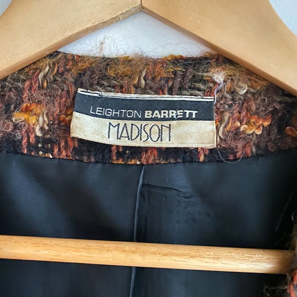 Vintage Leighton Barrett Madison wool Tweed Textured Cropped Blazer S - Picture 3 of 5